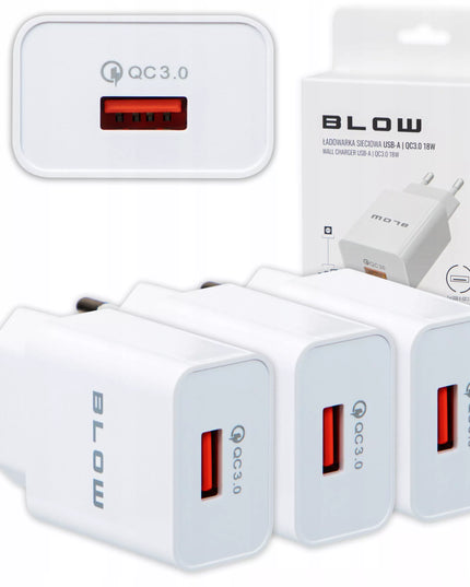 GREITAS TINKLO ĮKROVIKLIS USB QC3.0 18W QUICK CHARGE 3 VIETŲ RINKINYS