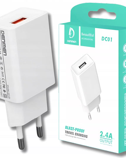 Greitas USB 2.4A 2A sieninis įkroviklis Fast Charge, blokelis, kištukas, skirtas fotoaparatui