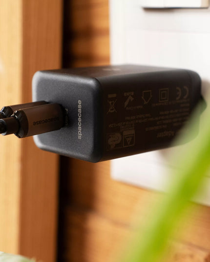 Spartusis Spacecase GaN 45W 2x USB-C įkroviklis telefonui QC 3.0 PD PPS