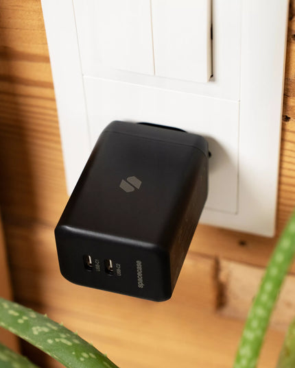 Spartusis Spacecase GaN 45W 2x USB-C įkroviklis telefonui QC 3.0 PD PPS