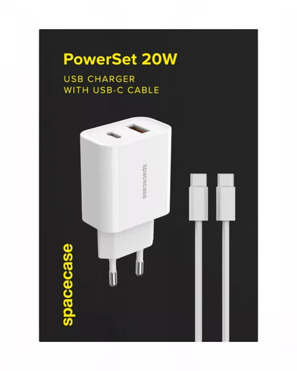 SPARTUSIS UNIVERSALUS USB-C USB ĮKROVIKLIS 20W 3A QC + LAIDAS TIPAS C PD 60W