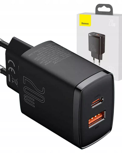 Galingas BASEUS 20W 3A USB-C tinklo įkroviklis, greitas QC PD telefonui