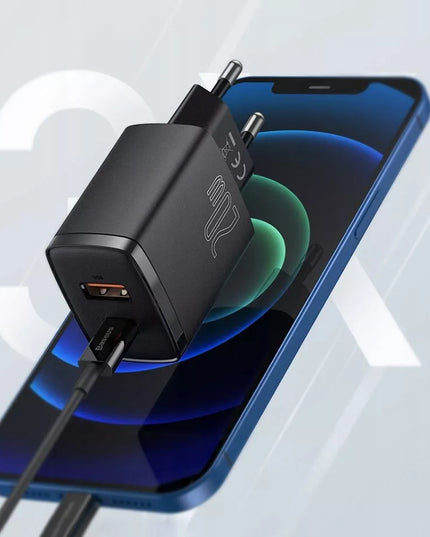 Galingas BASEUS 20W 3A USB-C tinklo įkroviklis, greitas QC PD telefonui