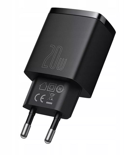 Galingas BASEUS 20W 3A USB-C tinklo įkroviklis, greitas QC PD telefonui