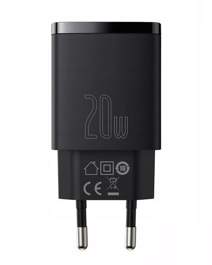 Galingas BASEUS 20W 3A USB-C tinklo įkroviklis, greitas QC PD telefonui