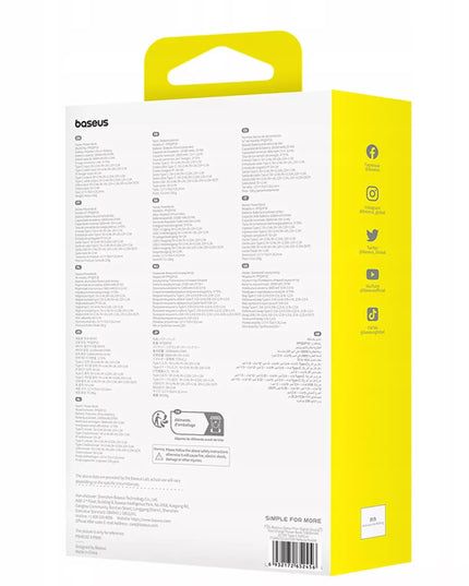 Greitas „Baseus“ išorinis akumuliatorius 10000 mAh 22.5W USB-C USB-A su įmontuotu USB-C kabeliu