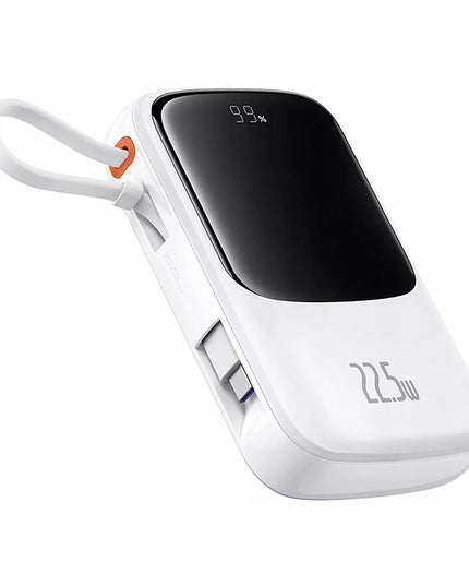 Greitasis „Baseus Qpow“ maitinimo bankas 22,5 W 10000 mAh su integruotu USB-C kabeliu