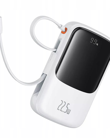 Greitasis „Baseus Qpow“ maitinimo bankas 22,5 W 10000 mAh su integruotu USB-C kabeliu