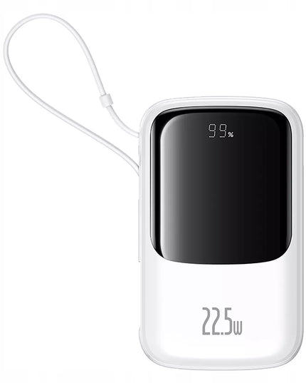 Greitasis „Baseus Qpow“ maitinimo bankas 22,5 W 10000 mAh su integruotu USB-C kabeliu
