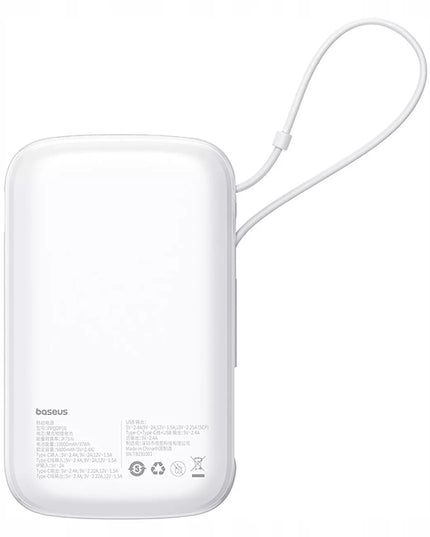 Greitasis „Baseus Qpow“ maitinimo bankas 22,5 W 10000 mAh su integruotu USB-C kabeliu