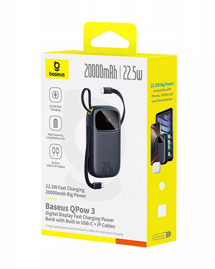 Greitas išorinis akumuliatorius BASEUS 20000 mAh 22.5W USB-C LIGHTNING