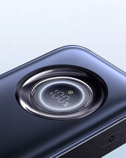 Greitas 20000 mAh 67 W „Baseus“ išorinis akumuliatorius su įtraukiamu USB-C laidu