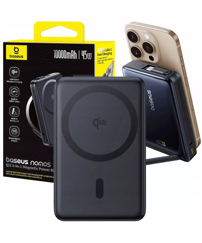 BASEUS spartusis indukcinis „MagSafe“ maitinimo blokas Qi2 10000 mAh 45W magnetinis