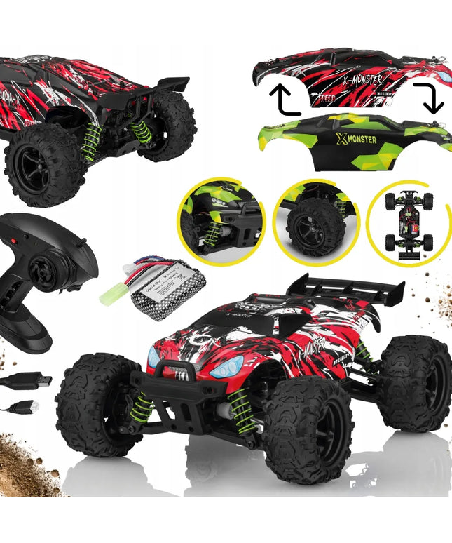 Nuotoliniu būdu valdomas automobilis OVERMAX Monster 3.5 su dviem kėbulais