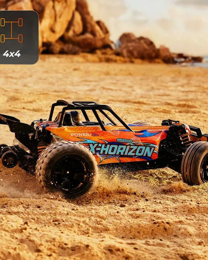 Nuotoliniu būdu valdomas automobilis „OVERMAX X-Horizon“ 4x4, 30 km/h, LED, 100 m, su papildomu kėbulu