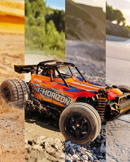 Nuotoliniu būdu valdomas automobilis „OVERMAX X-Horizon“ 4x4, 30 km/h, LED, 100 m, su papildomu kėbulu