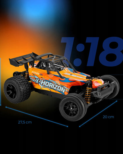 Nuotoliniu būdu valdomas automobilis „OVERMAX X-Horizon“ 4x4, 30 km/h, LED, 100 m, su papildomu kėbulu