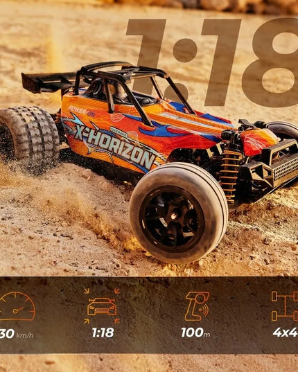 Nuotoliniu būdu valdomas automobilis „OVERMAX X-Horizon“ 4x4, 30 km/h, LED, 100 m, su papildomu kėbulu
