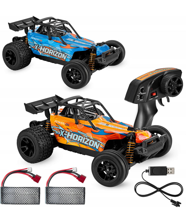 Nuotoliniu būdu valdomas automobilis „OVERMAX X-Horizon“ 4x4, 30 km/h, LED, 100 m, su papildomu kėbulu