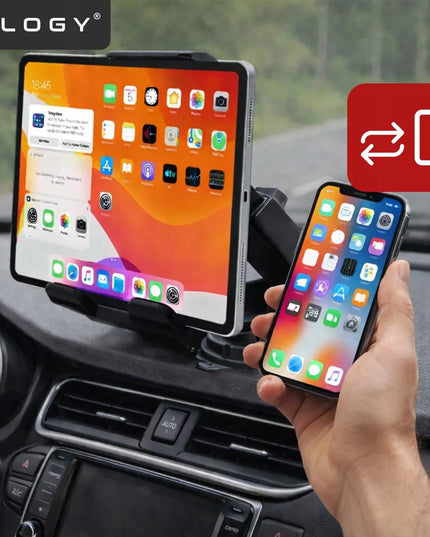 Automobilinis telefono ir planšetinio kompiuterio laikiklis ant stiklo ar prietaisų skydelio 4-11"