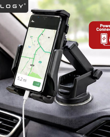 Automobilinis telefono ir planšetinio kompiuterio laikiklis ant stiklo ar prietaisų skydelio 4-11"