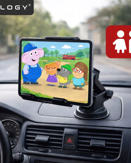 Automobilinis telefono ir planšetinio kompiuterio laikiklis ant stiklo ar prietaisų skydelio 4-11"