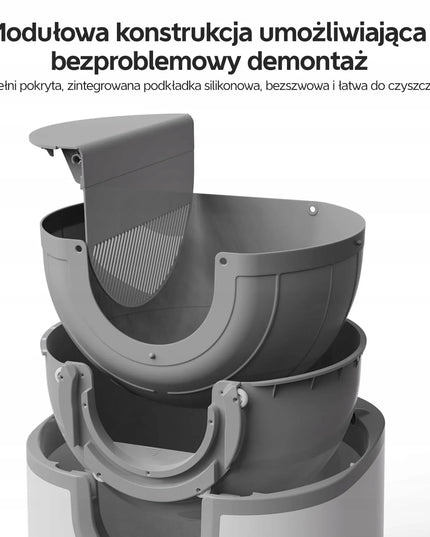 Furoomate PCT110 automatinė savaime išsivalanti kačių kraiko dėžė, didelės talpos, su apsaugos funkcijomis