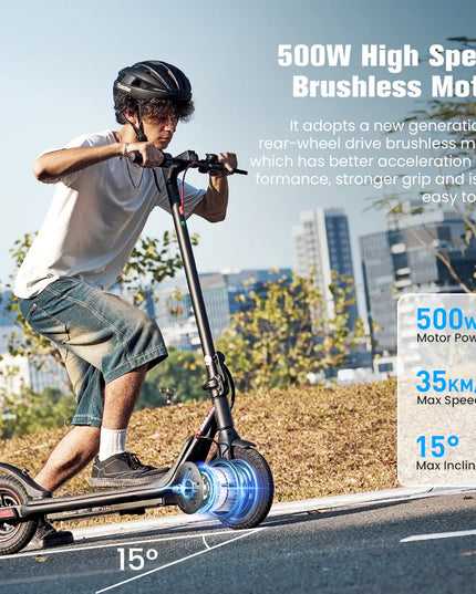 iScooter i9M sulankstomas elektrinis paspirtukas suaugusiems, 10 colių, su programėle, 35 km/h, 500 W, 36 V, 7,5 Ah