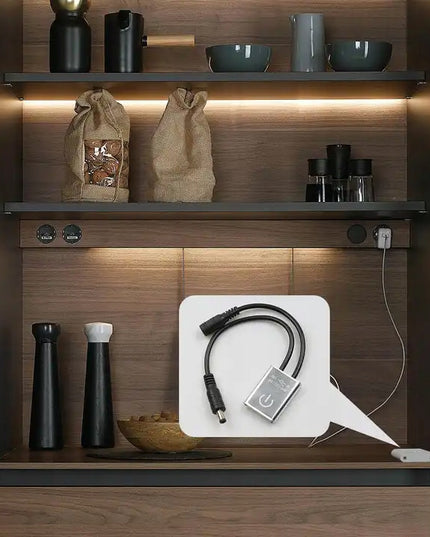 Dimmeris-jungiklis vienspalvei MONO COB LED juostai, sidabrinis, baldinis