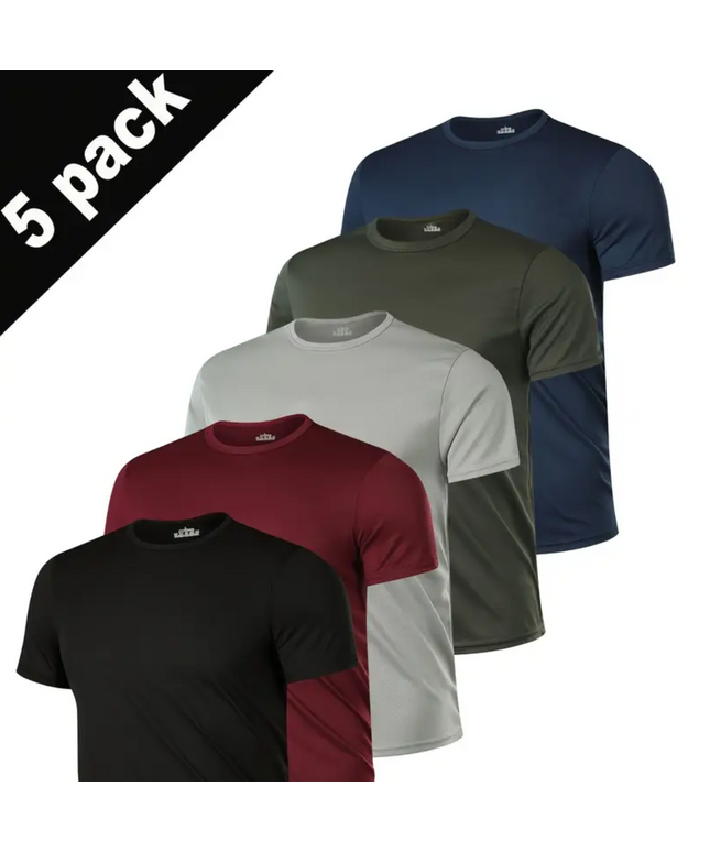 Vyriški marškinėliai laisvalaikiui ir sportui – 5 vnt rinkinys
