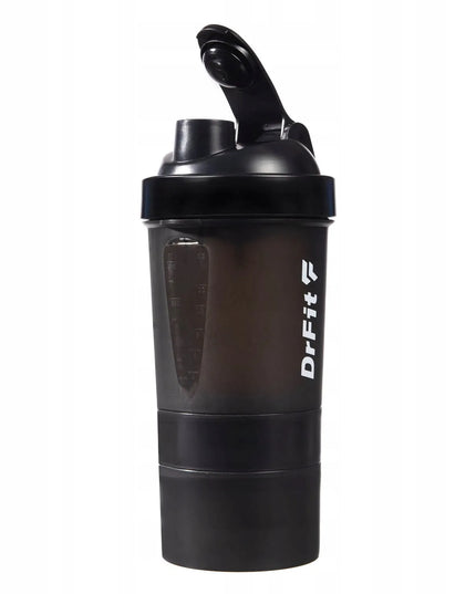 DrFit baltymų kokteilinė su sieteliu, 3 dalių, sandari, 500 ml