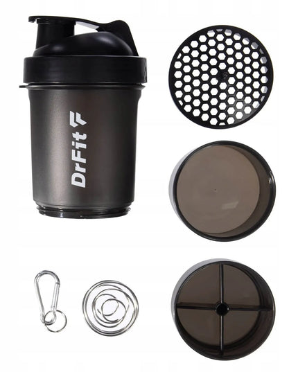DrFit baltymų kokteilinė su sieteliu, 3 dalių, sandari, 500 ml