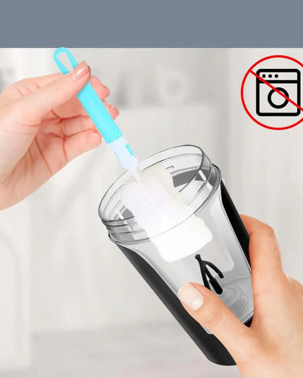 Nešiojamas elektrinis baltymų kokteilių plaktuvas, juodas, 450 ml, 500 mAh