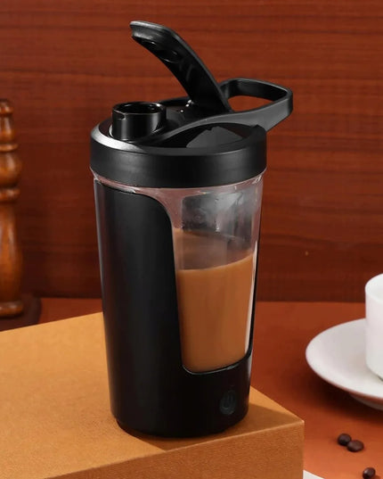 Nešiojamas elektrinis baltymų kokteilių plaktuvas, juodas, 450 ml, 500 mAh