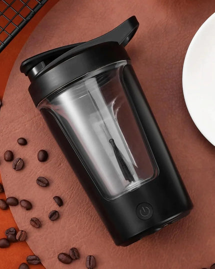 Nešiojamas elektrinis baltymų kokteilių plaktuvas, juodas, 450 ml, 500 mAh