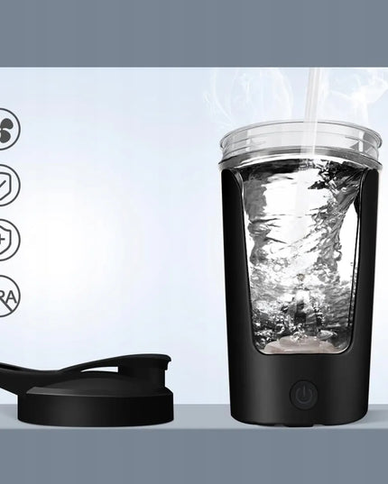 Nešiojamas elektrinis baltymų kokteilių plaktuvas, juodas, 450 ml, 500 mAh