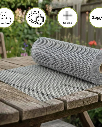 Tvirtas juodas PP tinklas nuo kurmių vejai, 25 g/m², 1 × 20 m, akutės 12 × 12 mm