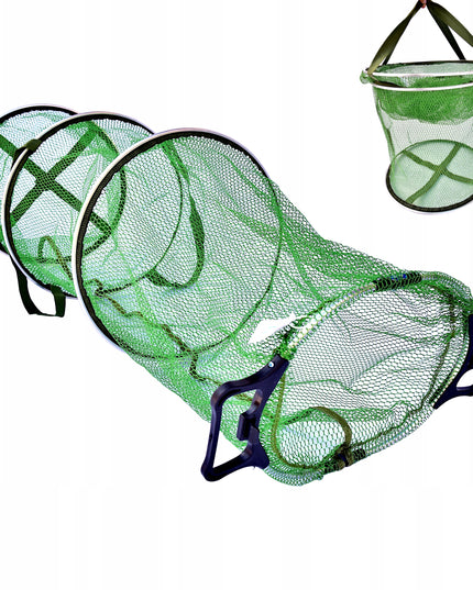 Gumuotas žvejybos tinklas 130 x 40cm, uždaromas, su transportavimo rankenomis