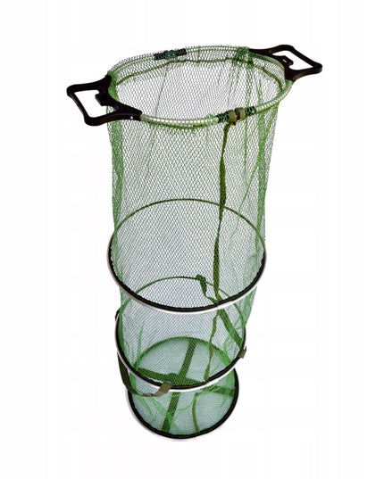 Gumuotas žvejybos tinklas 130 x 40cm, uždaromas, su transportavimo rankenomis