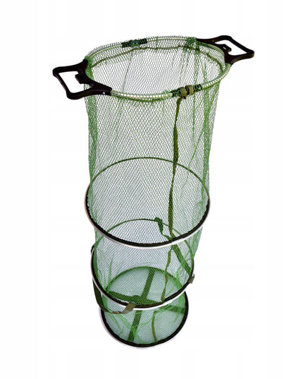 Gumuotas žvejybos tinklas 130 x 40cm, uždaromas, su transportavimo rankenomis