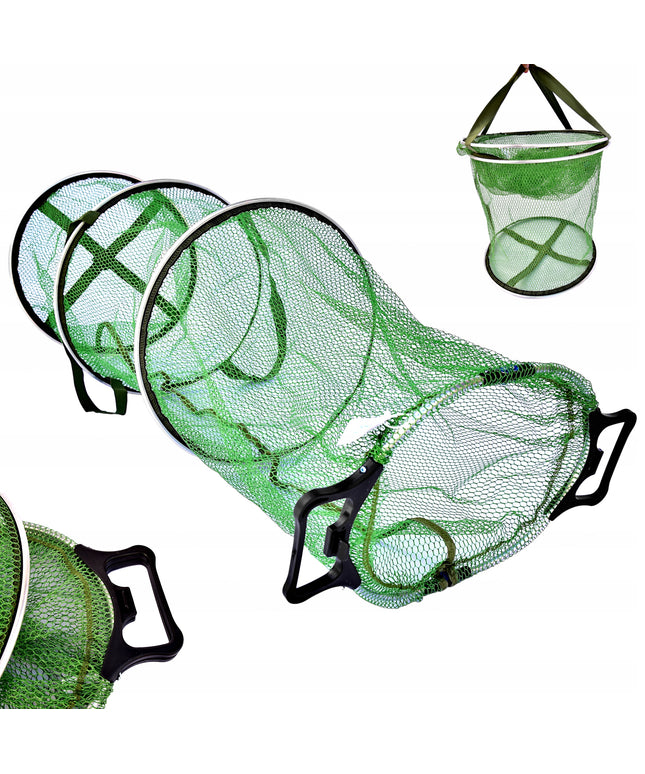 Gumuotas žvejybos tinklas 130 x 40cm, uždaromas, su transportavimo rankenomis