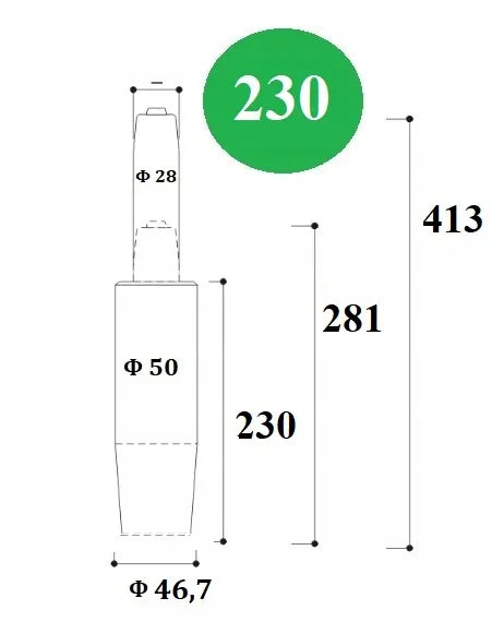 Dujinis kėdės keltuvas 230 chromuotas 200 kg 4 klasė