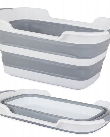 Sulankstoma skalbinių talpa, didelė, tvirta, silikoninė, su kamščiu, 40L