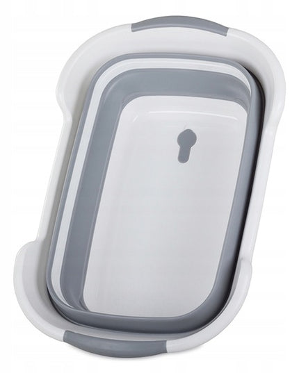 Sulankstoma skalbinių talpa, didelė, tvirta, silikoninė, su kamščiu, 40L