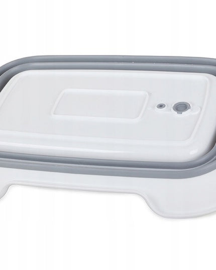 Sulankstoma skalbinių talpa, didelė, tvirta, silikoninė, su kamščiu, 40L