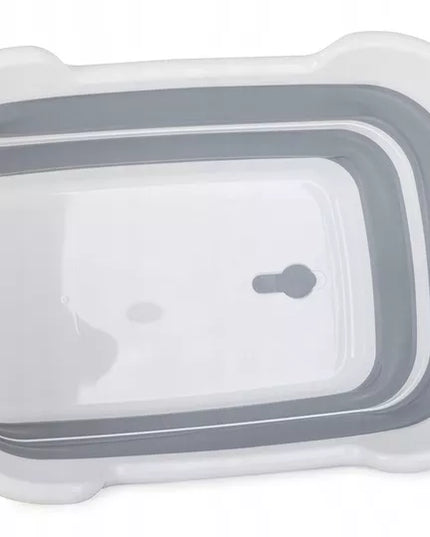 Sulankstoma skalbinių talpa, didelė, tvirta, silikoninė, su kamščiu, 40L