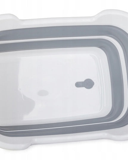 Sulankstoma skalbinių talpa, didelė, tvirta, silikoninė, su kamščiu, 40L