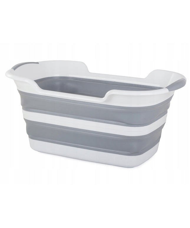 Sulankstoma skalbinių talpa, didelė, tvirta, silikoninė, su kamščiu, 40L