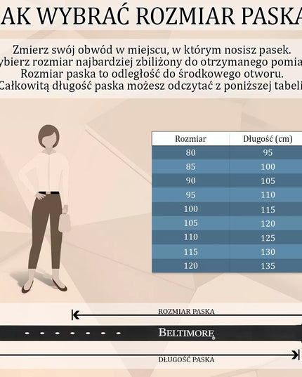Klasikinis juodas odinis Beltimore diržas moterims