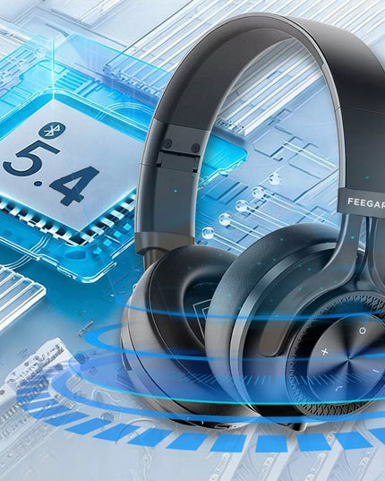 Belaidės ausinės Feegar AlphaBeat ANC 65H, juodos spalvos